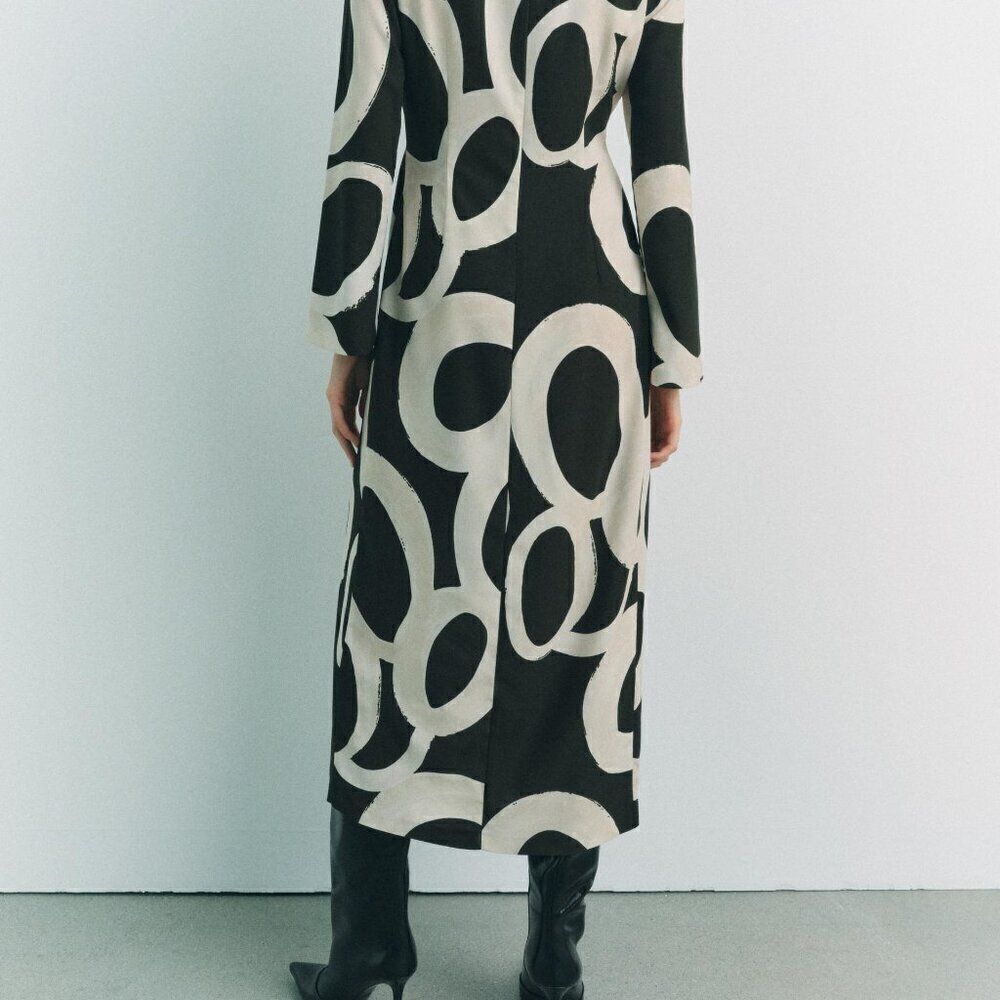 NWT ZARA PRINTED MIDI DRESS - Picture 7 of 9